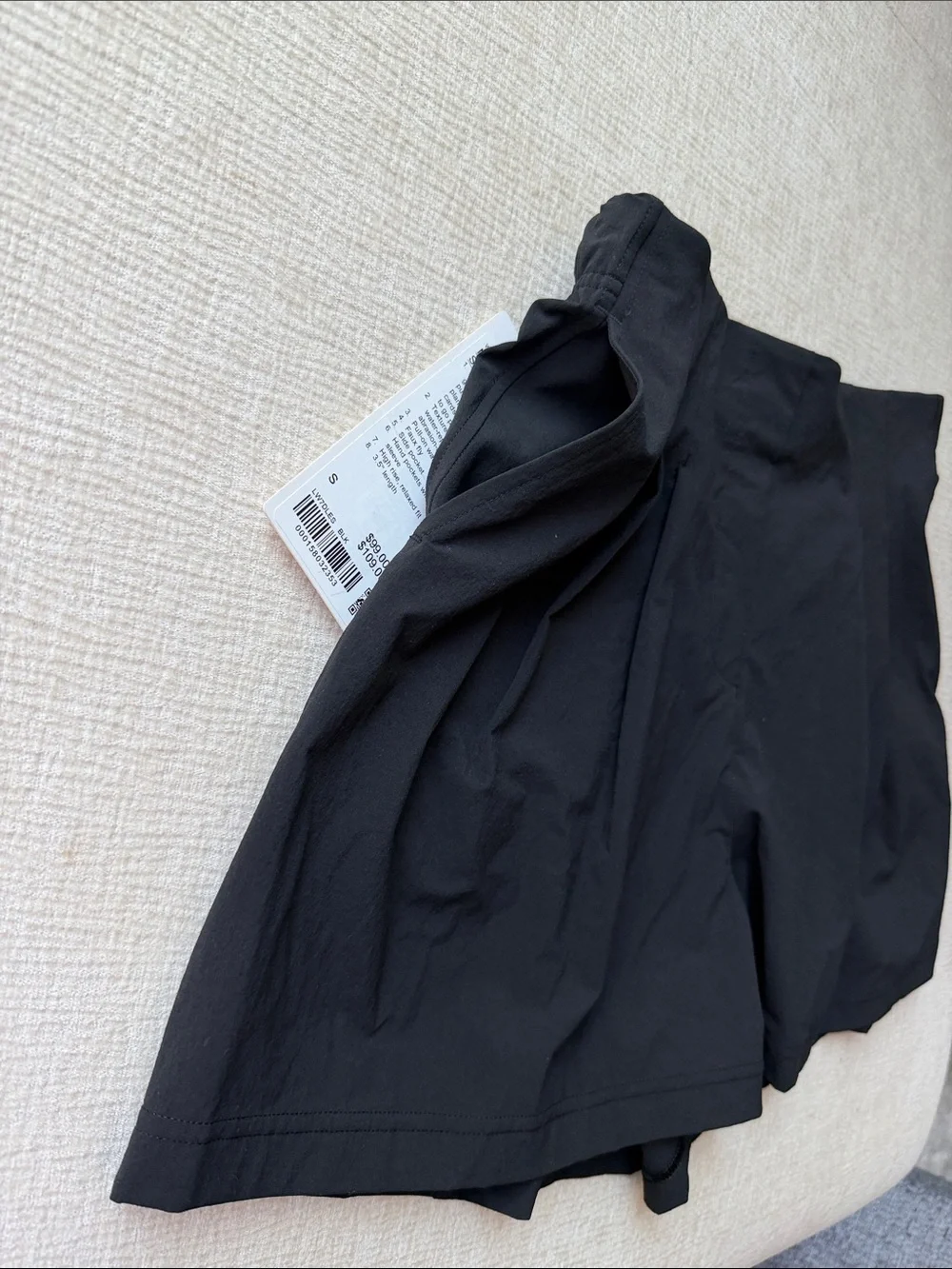 lululemon athletica Nylon High-Waist Black Pleated Shorts
